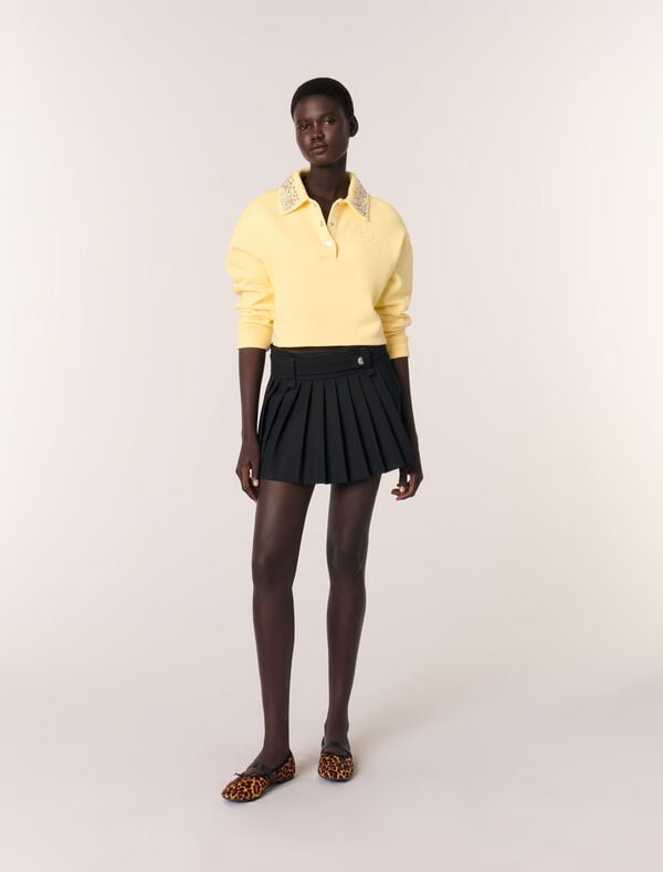 maje Jupe courte plissée Noir