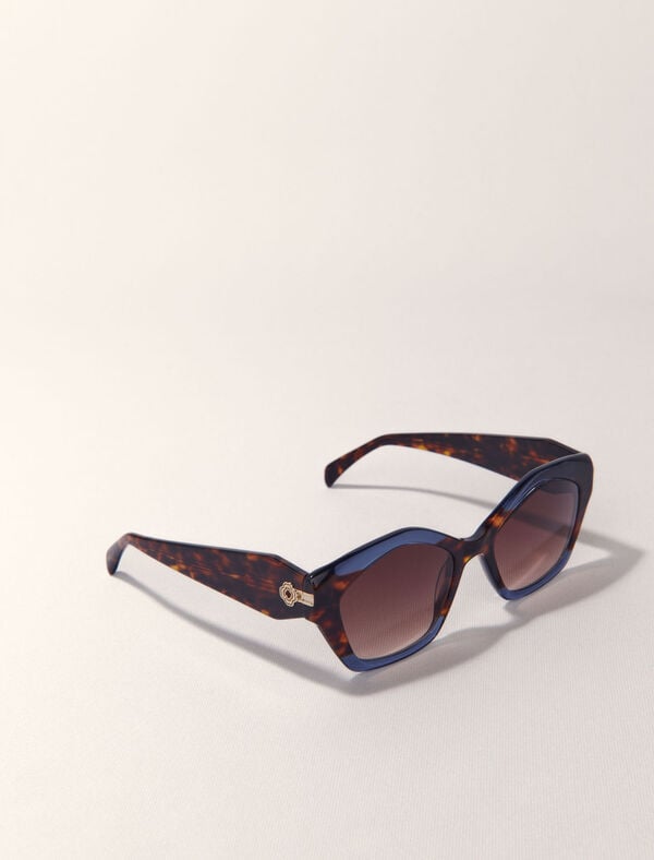 Maje Lunettes Cat Eye En Acétate MARINE/MARRON