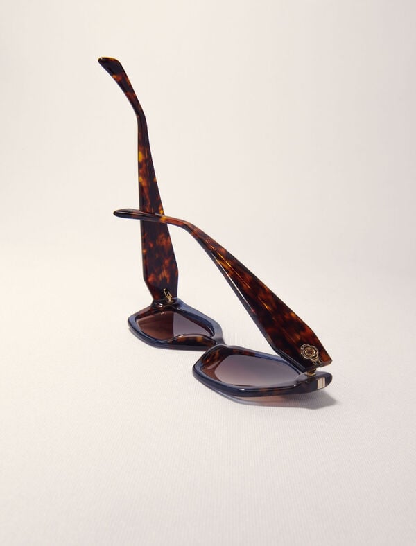 Maje Lunettes Cat Eye En Acétate MARINE/MARRON