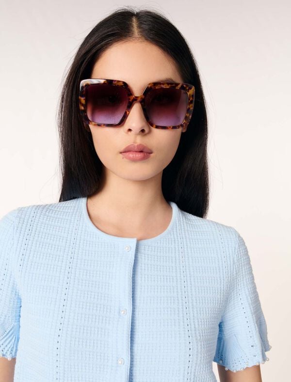 Maje Lunettes Rectangle En Acétate Ecaille