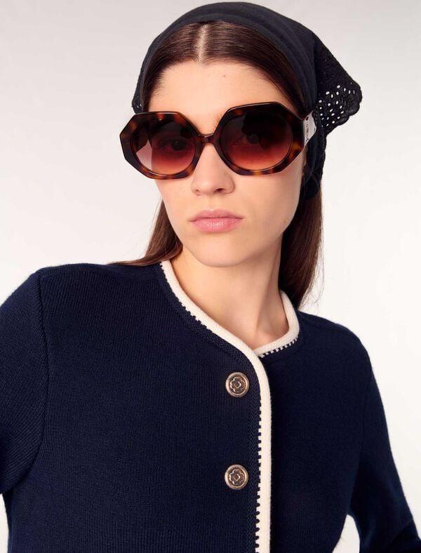 Maje Lunettes Rondes En Acétate ECAILLE CLAIRE