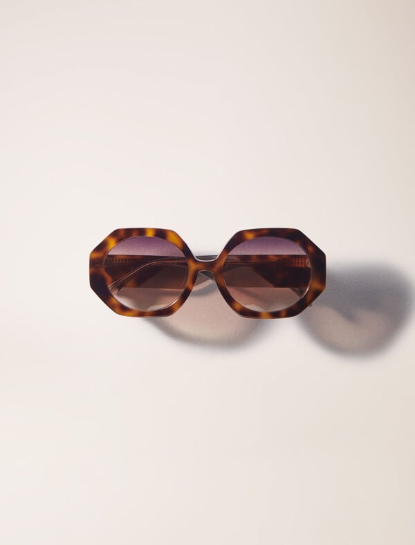 maje Lunettes rondes en acétate ECAILLE CLAIRE