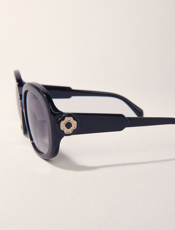 Maje Lunettes Rondes En Acétate Noir