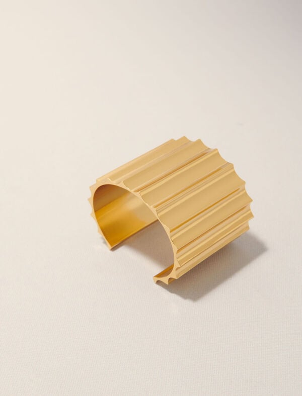 Maje Manchette Large En Métal Effilé Or