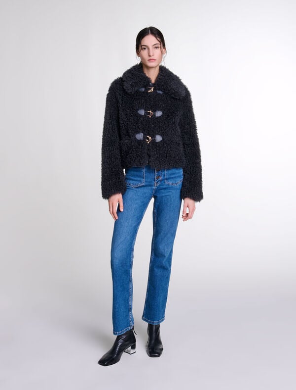 maje Manteau court en bouclette Gris anthracite