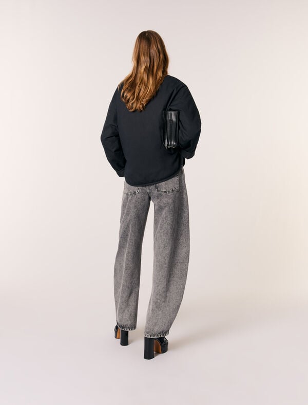 Maje Manteau Matelassé Réversible Noir