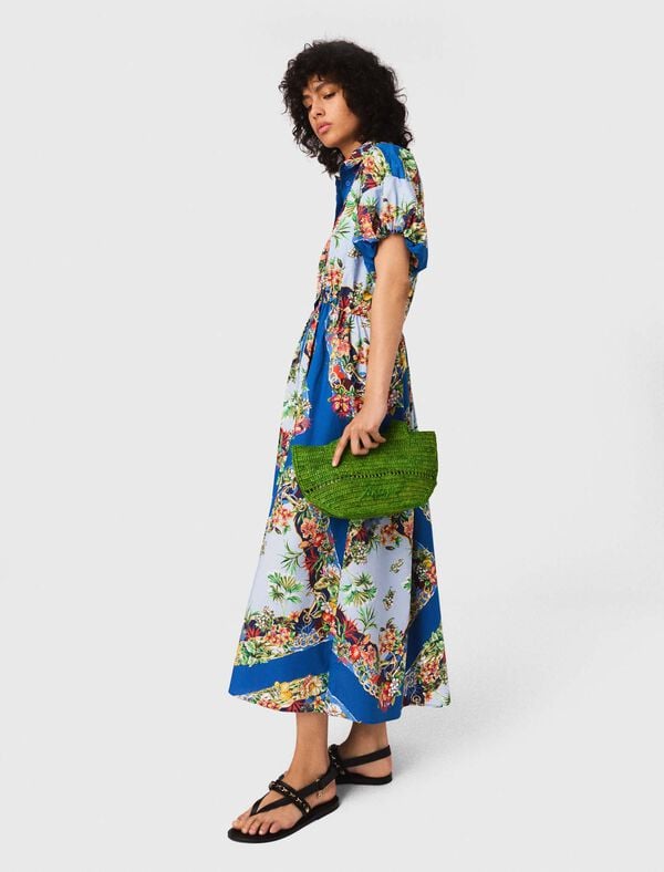 Maje Mini Cabas En Raphia Naturel Beige