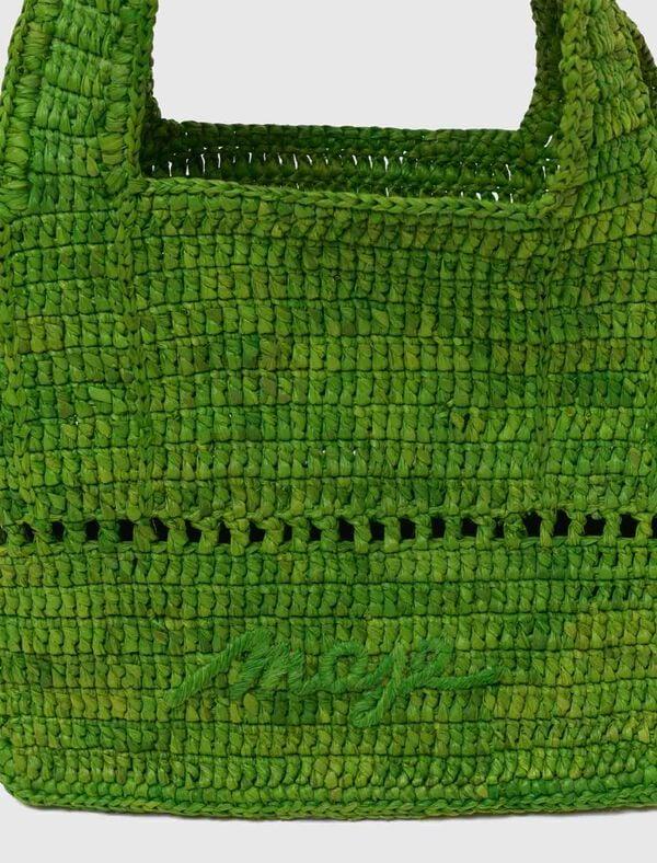 Maje Mini Cabas En Raphia Naturel Beige