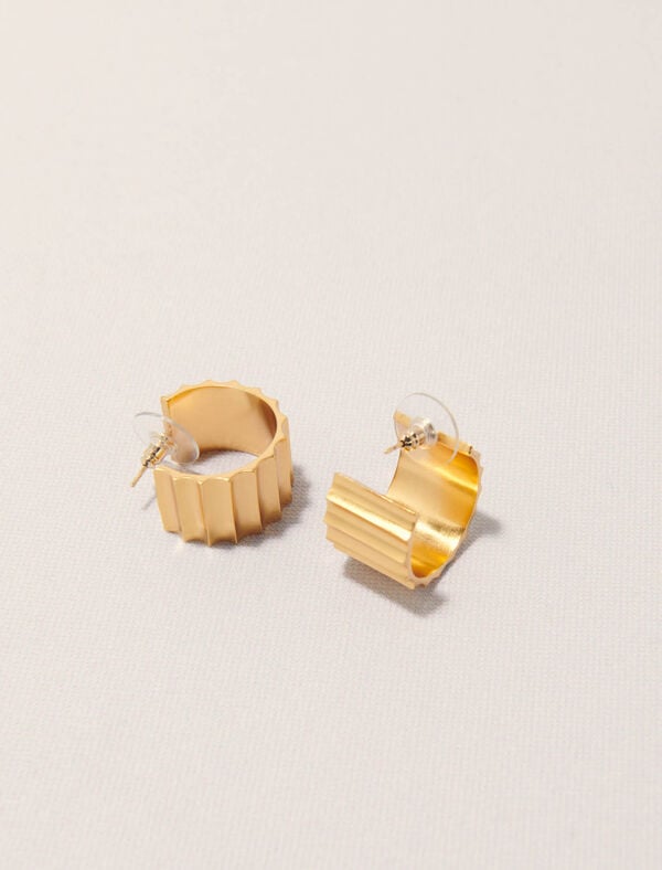 Maje Mini Créoles En Métal Effilé Doré Or