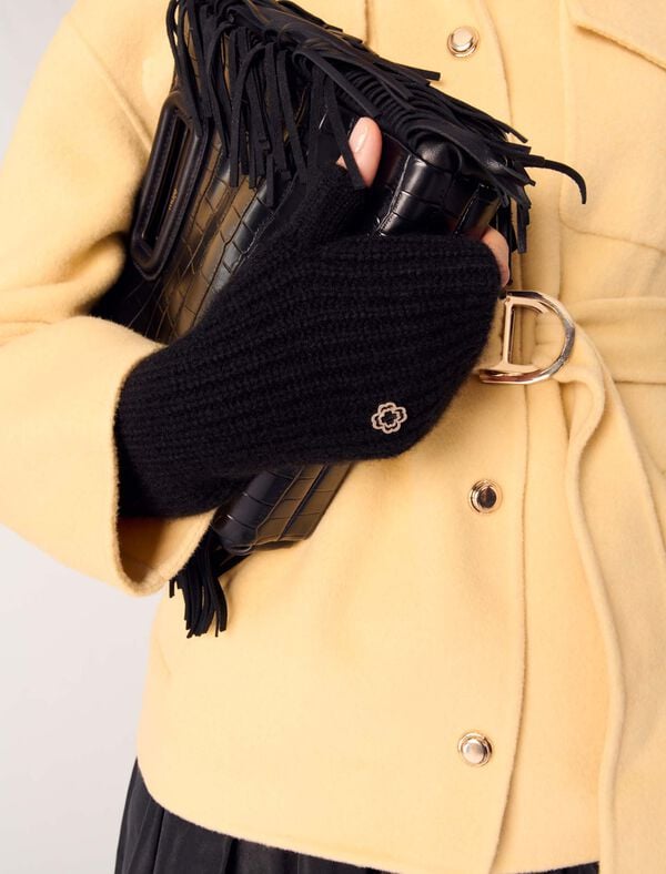 Maje Mitaines En Laine Et Cachemire Noir