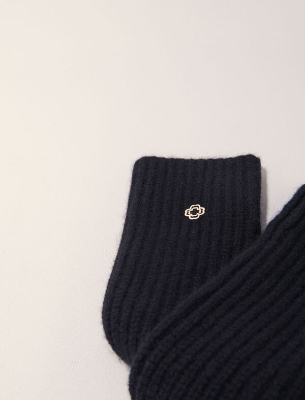 Maje Mitaines En Laine Et Cachemire Noir