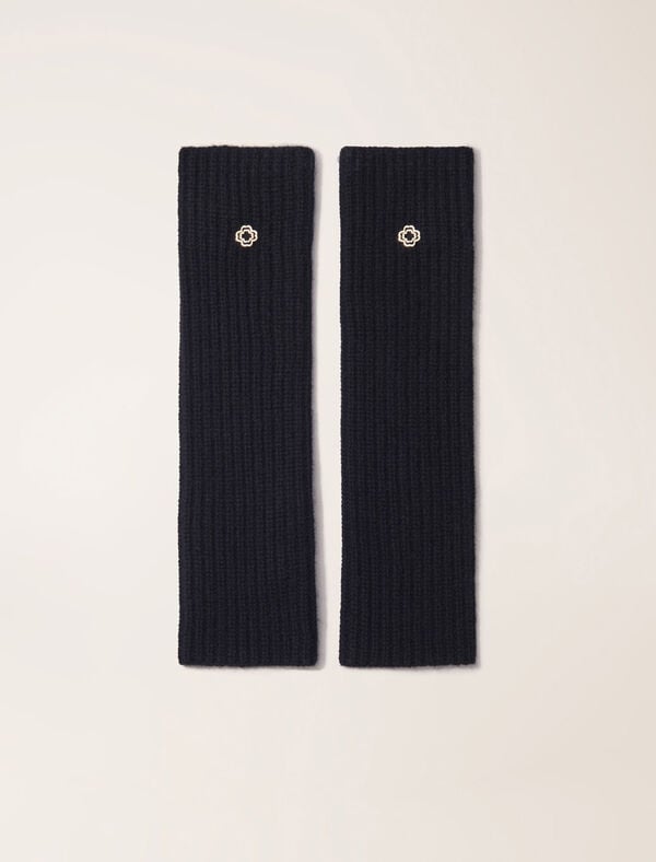 maje Mitaines en laine et cachemire Noir