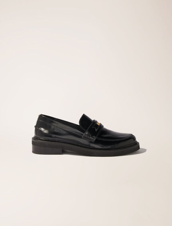 maje Mocassins en cuir Noir