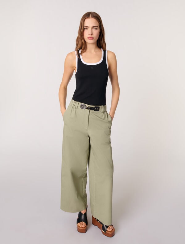Maje Pantalon Cargo Kaki