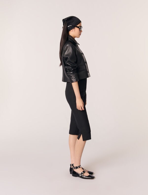 Maje Pantalon De Tailleur Corsaire Noir