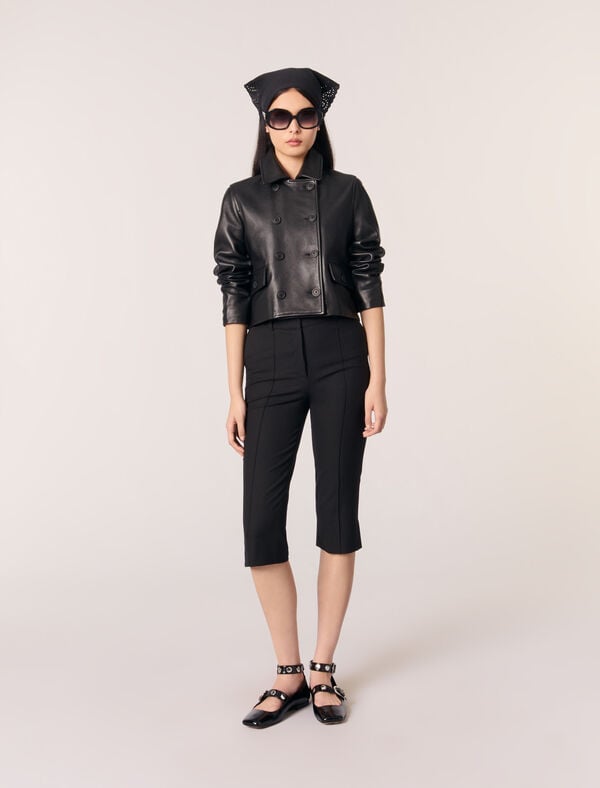 maje Pantalon de tailleur corsaire Noir