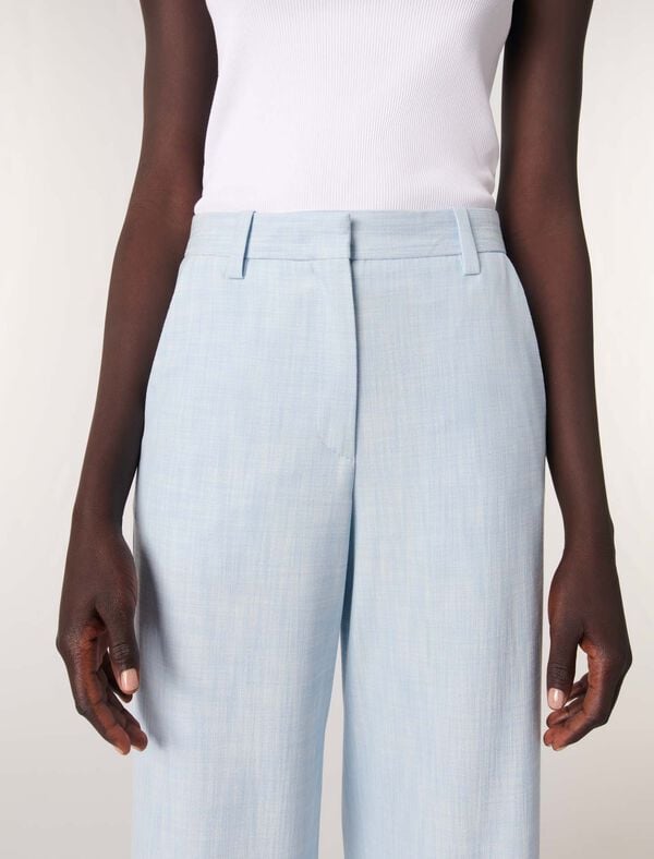 Maje Pantalon De Tailleur Large Bleu