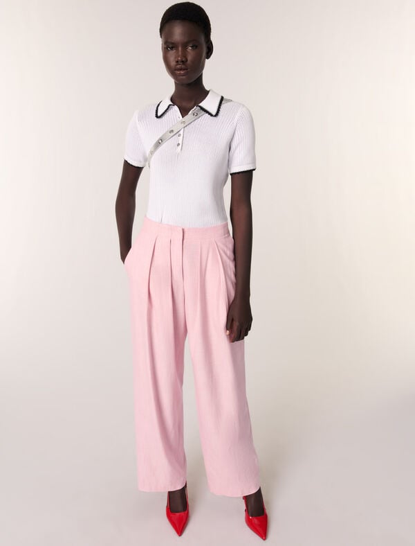 Maje Pantalon De Tailleur Rose