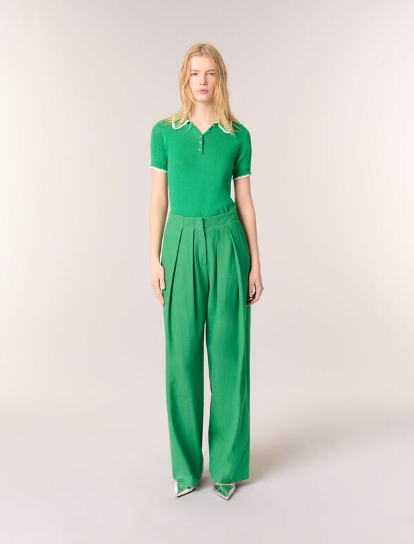 maje Pantalon de tailleur Vert