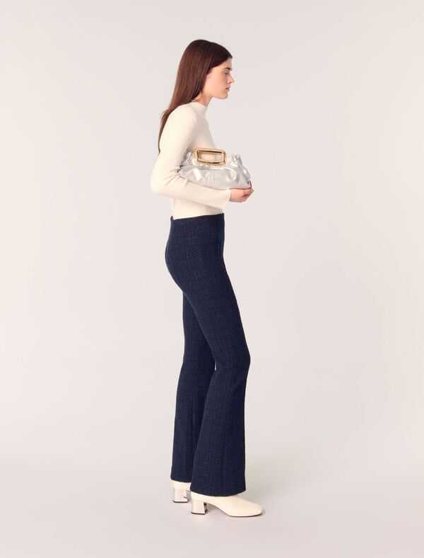 Maje Pantalon En Tweed Marine