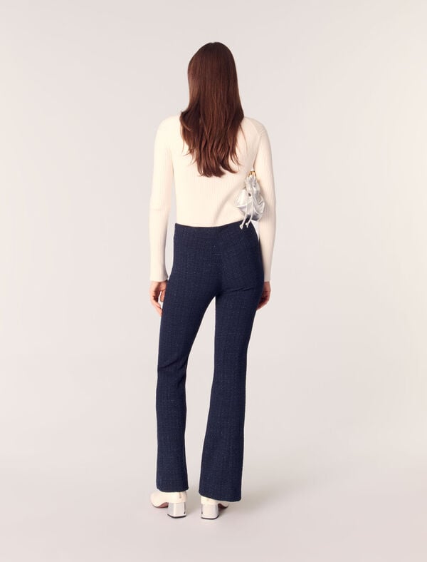 Maje Pantalon En Tweed Marine