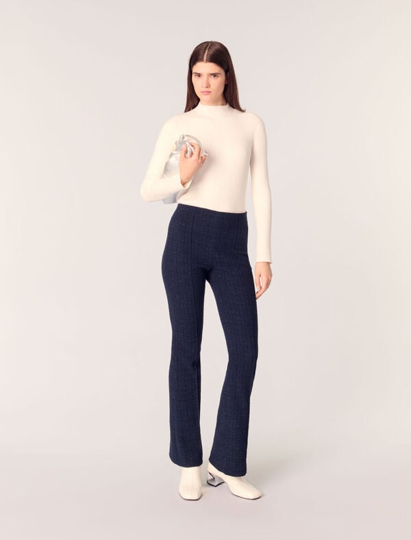 maje Pantalon en tweed Marine