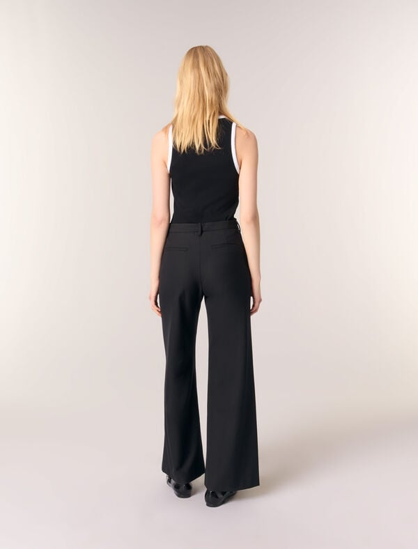 Maje Pantalon Flare Noir