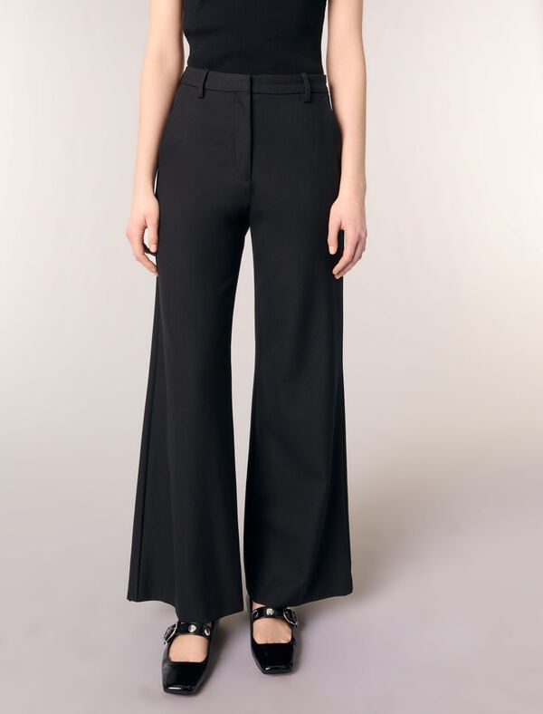 Maje Pantalon Flare Noir