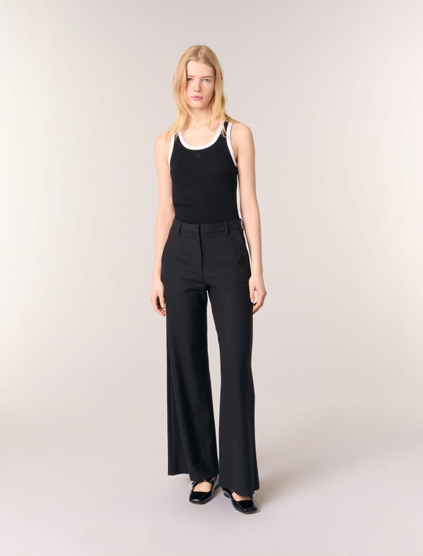 maje Pantalon flare Noir