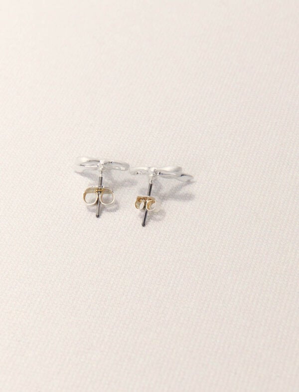 Maje Petites Boucles D'oreilles Nœud Argent