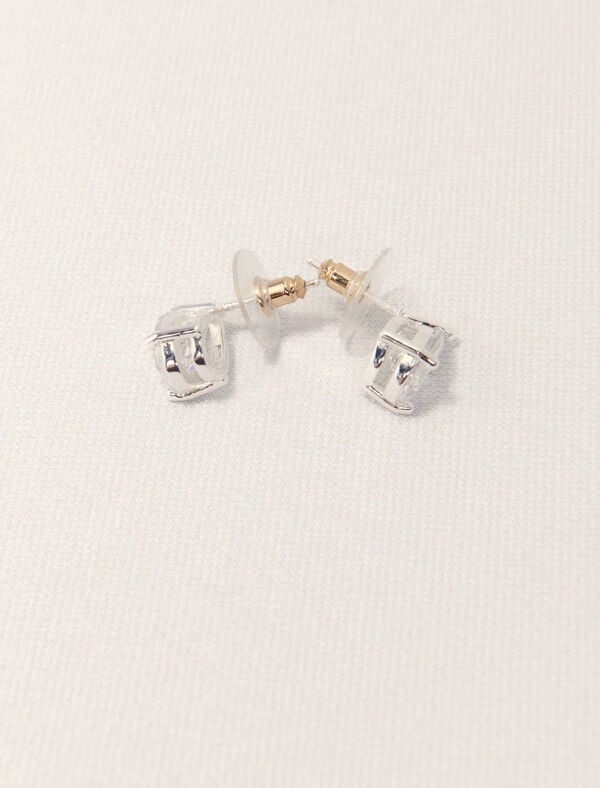 Maje Petites Boucles D'oreilles Strass Argent