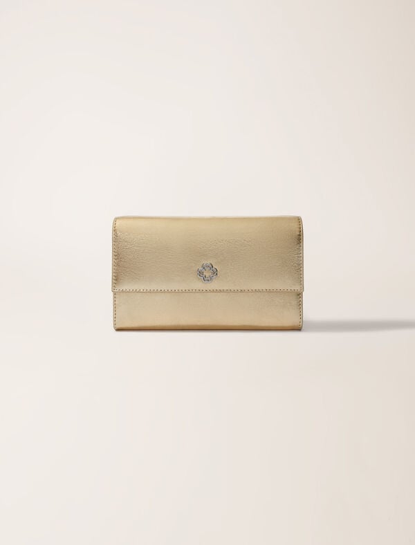 maje Pochette en cuir à chaîne Dore