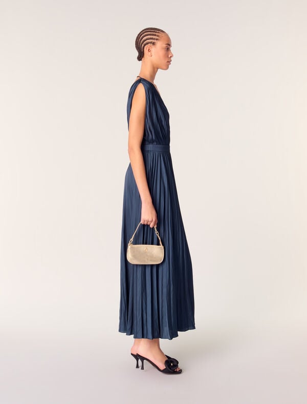 Maje Pochette En Cuir Métallisé Or