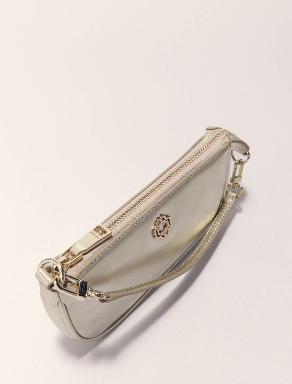 Maje Pochette En Cuir Métallisé Or