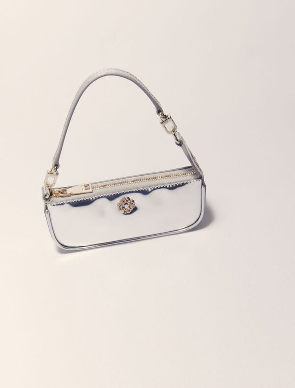 Maje Pochette En Cuir Miroir Argent