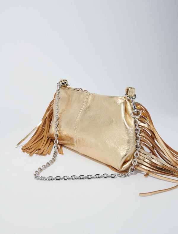 Maje Pochette Miss M Pouch En Cuir Dore