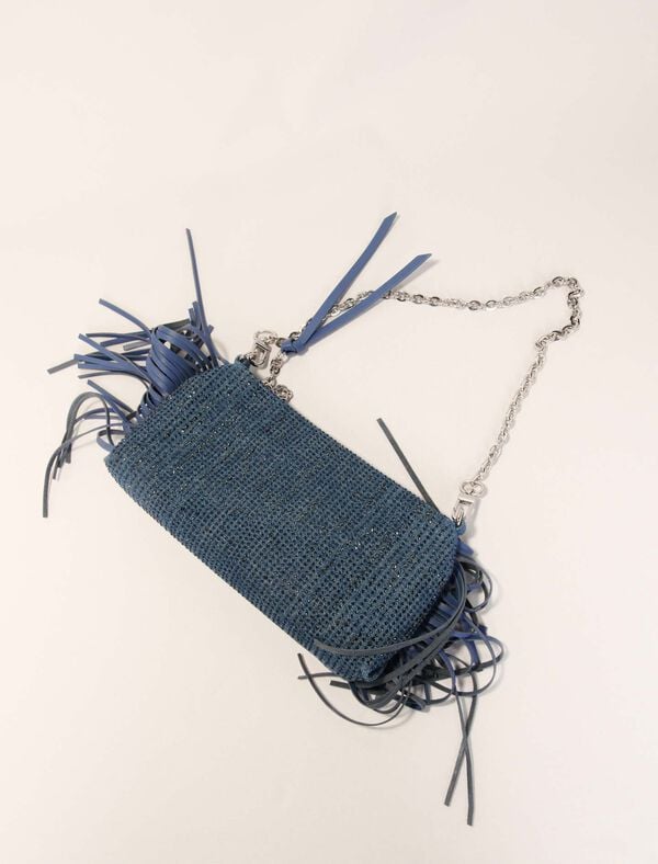 Maje Pochette Miss M Pouch En Denim Bleu