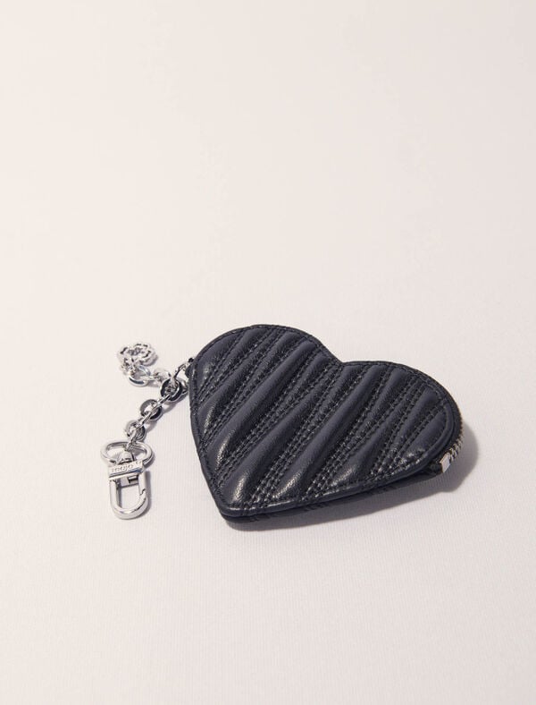 Maje Porte-monnaie Cœur Matelassé Noir