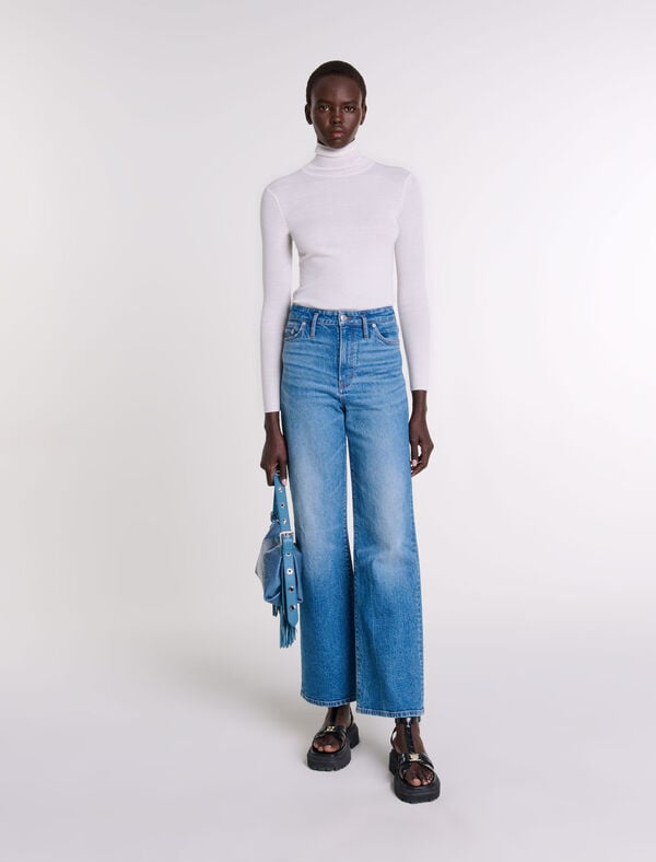 maje Pull en laine et soie Ecru