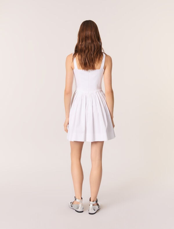 Maje Robe Courte En Coton Blanc
