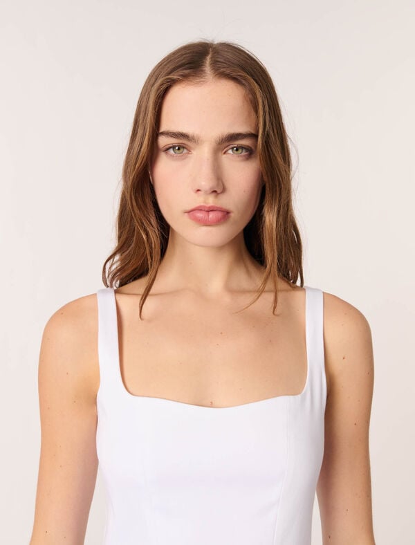 Maje Robe Courte En Coton Blanc