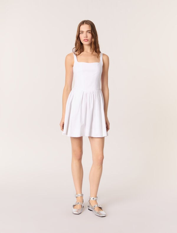 maje Robe courte en coton Blanc