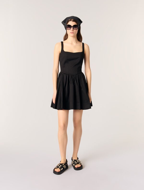 maje Robe courte en coton Noir