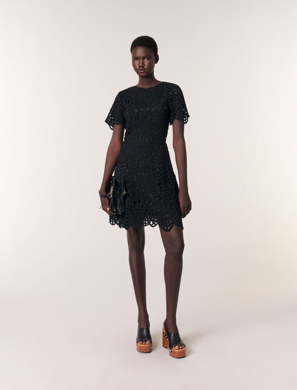 maje Robe courte en crochet Vert