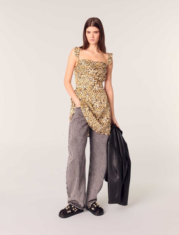 Maje Robe Courte Imprimé Leopard Imprime Leopard