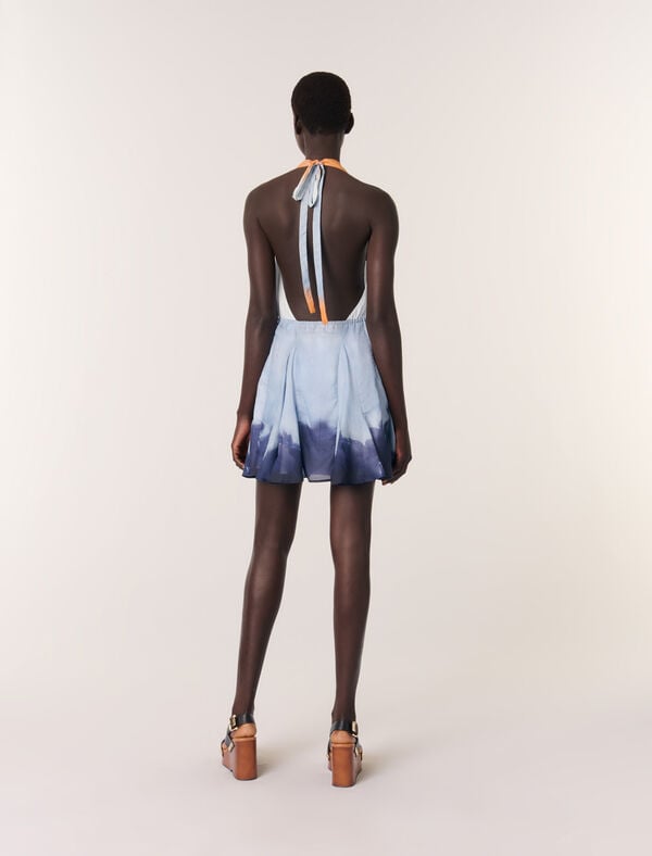 Maje Robe Courte Tie & Dye Imprime Tie And Dye Bleu