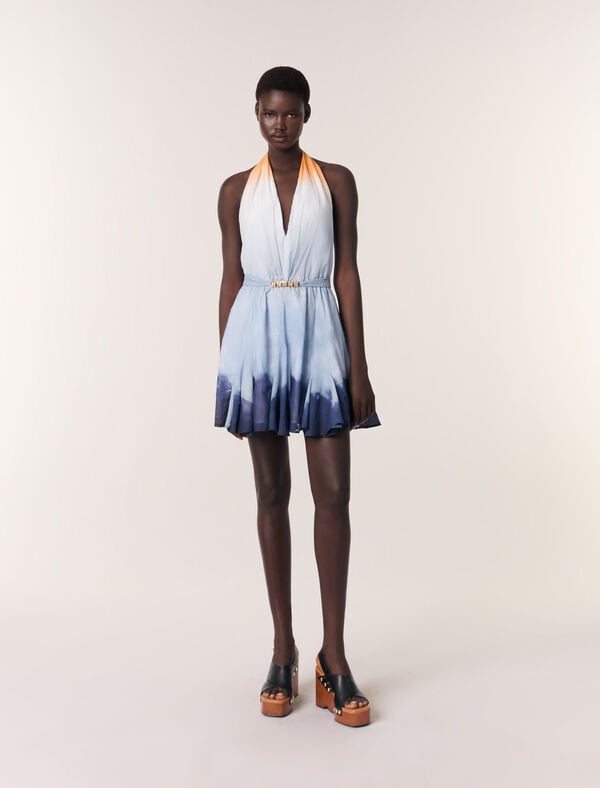 maje Robe courte tie & dye Imprime tie and dye bleu