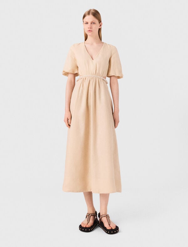 maje Robe longue en lin Beige