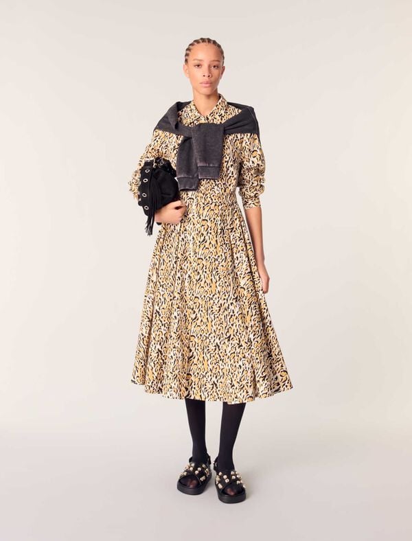 maje Robe midi imprimé léopard Imprime leopard