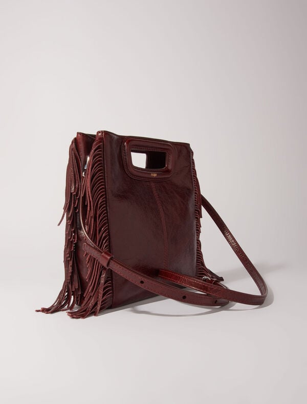 Maje Sac M En Cuir Craquelé Bordeaux
